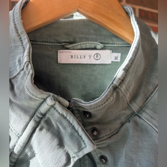 Billy T Green Jean Denim Floral Embroidered Butterfly Jacket Size XL - Picture 2 of 12